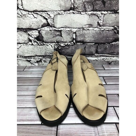ZANTE Beige Tan Nubuck Leather Casual Wedge Strap Sandals Women Sz 39EU/8.5M US - Picture 15 of 16